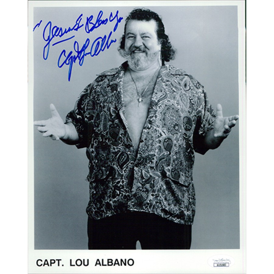 Capt. Lou Albano Signed WWF/WWE Wrestling 8x10 Glossy Photo
